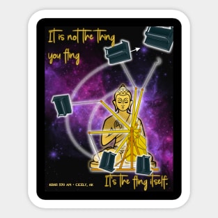 The Fling Itself Piano Trebuchet Poster Sticker